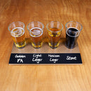 Beer Flight with Walnut Finish and Chalk Strip - Includes 8.5oz. Flared Glasses