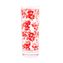 BARCONIC® COLLINS GLASS - RED HIBISCUS PATTERN - 9.5 OUNCE