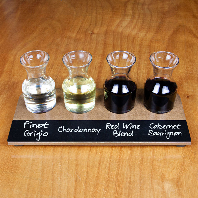 Wine Flight with Walnut Finish and Chalk Strip