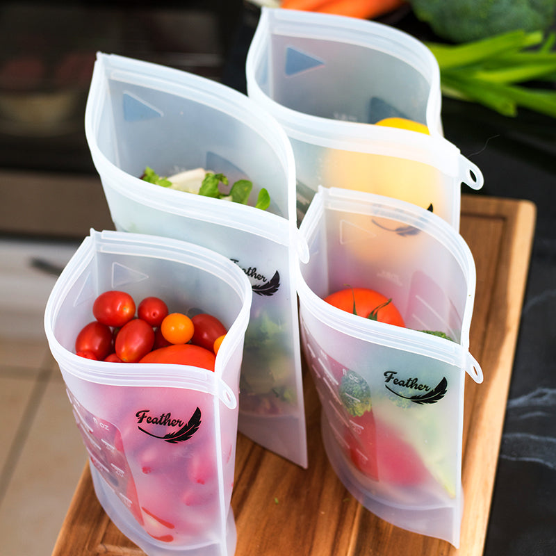 Reusable Silicone Food Storage Bags – Set of 4