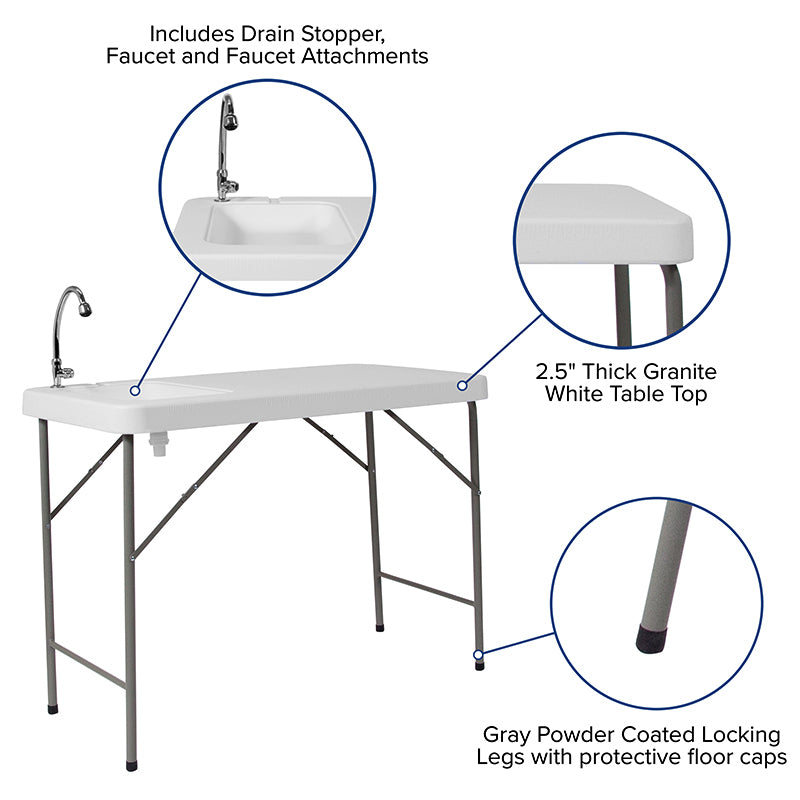 Foldable Portable Outdoor Sink/Table Combination