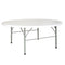 6-Foot Round Bi-Fold Granite White Plastic Banquet and Event Folding Table with Carrying Handle