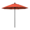 California Umbrella 9' Pole Push Lift SUNBRELLA With Black Aluminum Pole - Sunset Fabric