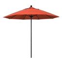 California Umbrella 9' Pole Push Lift SUNBRELLA With Black Aluminum Pole - Sunset Fabric