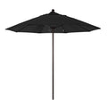 California Umbrella 9' Pole Push Lift SUNBRELLA With Bronze Aluminum Pole - Black Fabric