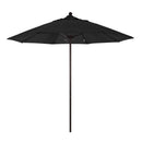 California Umbrella 9' Pole Push Lift SUNBRELLA With Bronze Aluminum Pole - Black Fabric