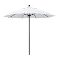 California Umbrella 9' Pole Push Lift SUNBRELLA With Bronze Aluminum Pole - White Fabric