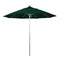 California Umbrella 9' Pole Push Lift SUNBRELLA With Silver Anodized Aluminum Pole - Hunter Green Fabric