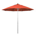 California Umbrella 9' Pole Push Lift SUNBRELLA With Silver Anodized Aluminum Pole - Sunset Fabric