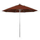 California Umbrella 9' Pole Push Lift SUNBRELLA With Silver Anodized Aluminum Pole - Terracotta Fabric