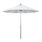 California Umbrella 9' Pole Push Lift SUNBRELLA With Silver Anodized Aluminum Pole - White Fabric