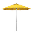 California Umbrella 9' Pole Push Lift SUNBRELLA With Silver Anodized Aluminum Pole - Lemon Fabric