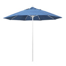 California Umbrella 9' Pole Push Lift SUNBRELLA With White Aluminum Pole - Frost Blue Fabric