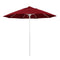 California Umbrella 9' Pole Push Lift SUNBRELLA With White Aluminum Pole - Red Fabric