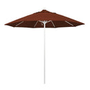 California Umbrella 9' Pole Push Lift SUNBRELLA With White Aluminum Pole - Terracotta Fabric