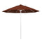 California Umbrella 9' Pole Push Lift SUNBRELLA With White Aluminum Pole - Terracotta Fabric