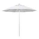 California Umbrella 9' Pole Push Lift SUNBRELLA With White Aluminum Pole - White Fabric