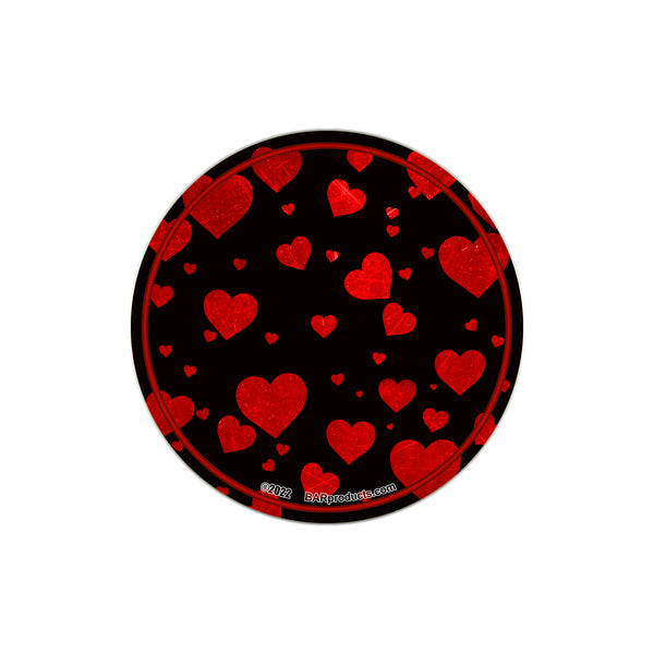 Round Foam Coaster - Hearts Design - 4 Inch