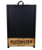 "ADD YOUR NAME" A-Frame Sidewalk Chalkboard Sign – Double Sided - Wood Finish Options - Design 1 - BLACK MATTE FRAME FINISH