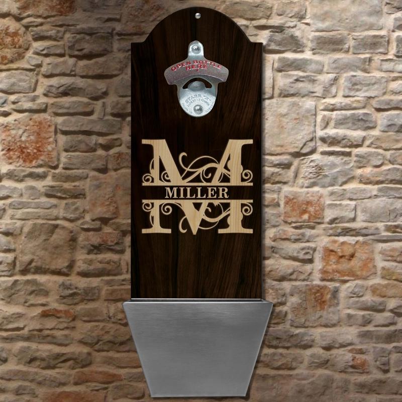 Custom Round Top Plaque with Cap Catcher - Family Monogram