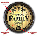 Custom Wood Whiskey Barrel Top Sign – Family