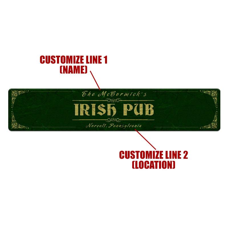 Customizable Printed Bar Mat - Irish Pub - 20" x 4"