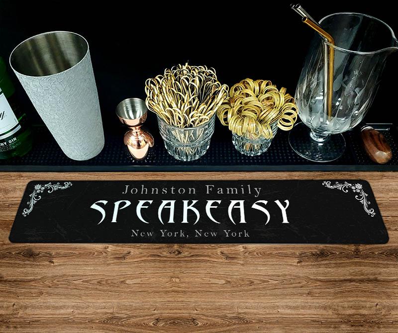 Customizable Printed Bar Mat - Speakeasy - 20" x 4"