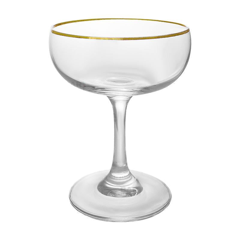 BarConic® 7 oz Gold Rimmed Coupe Cocktail Glass