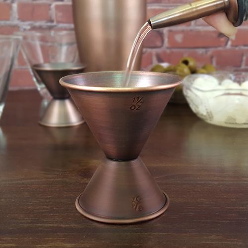 BarConic® Double Sided Jigger Antique Finish -.75oz. x 1.25oz.