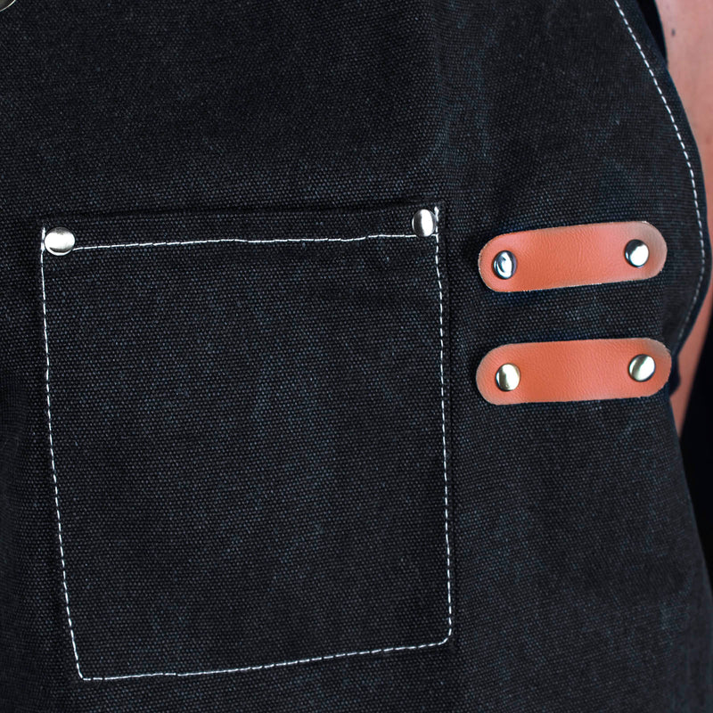 BarConic® Black Canvas Apron w/ Adjustable Straps