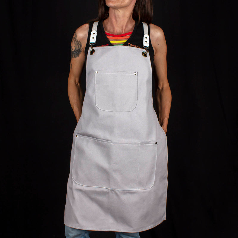 BarConic® Grey Canvas Apron w/ Adjustable Straps