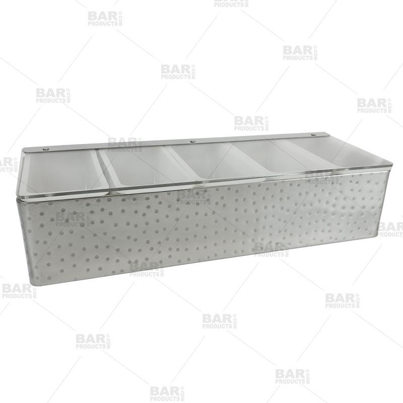 BarConic® Hammered Stainless Steel Condiment Holder - 5 Pint