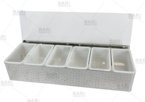 BarConic® Hammered Stainless Steel Condiment Holder - 6 Pint