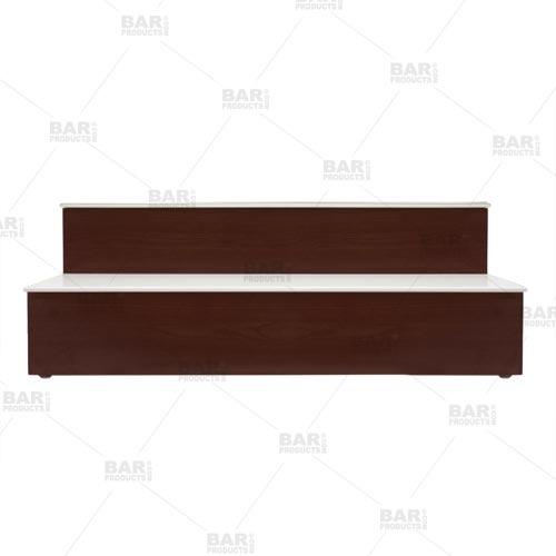 BarConic® LED Liquor Bottle Display Shelf - 2 Steps - Mahogany - Several Lengths