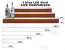 BarConic® LED Liquor Bottle Display Shelf - 3 Steps - Wild Cherry - Several Lengths