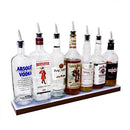 BarConic® LED Liquor Bottle Display Shelf - Low Profile - 1 Step - Mahogany - Several Lengths