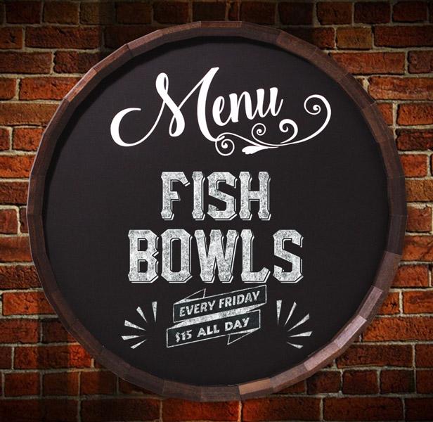 Chalkboard Barrel Top Tavern Signs - Bar & Menu