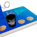 CUSTOMIZABLE Battle Toss - 2 Player Ring Toss Game - Bull - Blue Shot Glass Hook