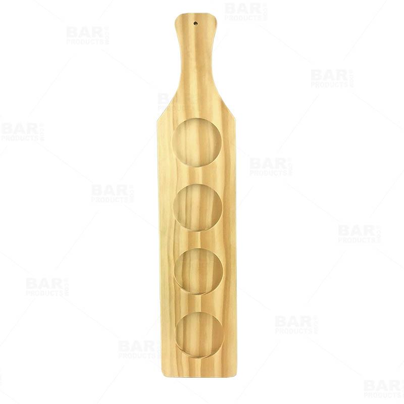 BarConic® Wooden Beer Sampler Paddle - 4 Glass Slots