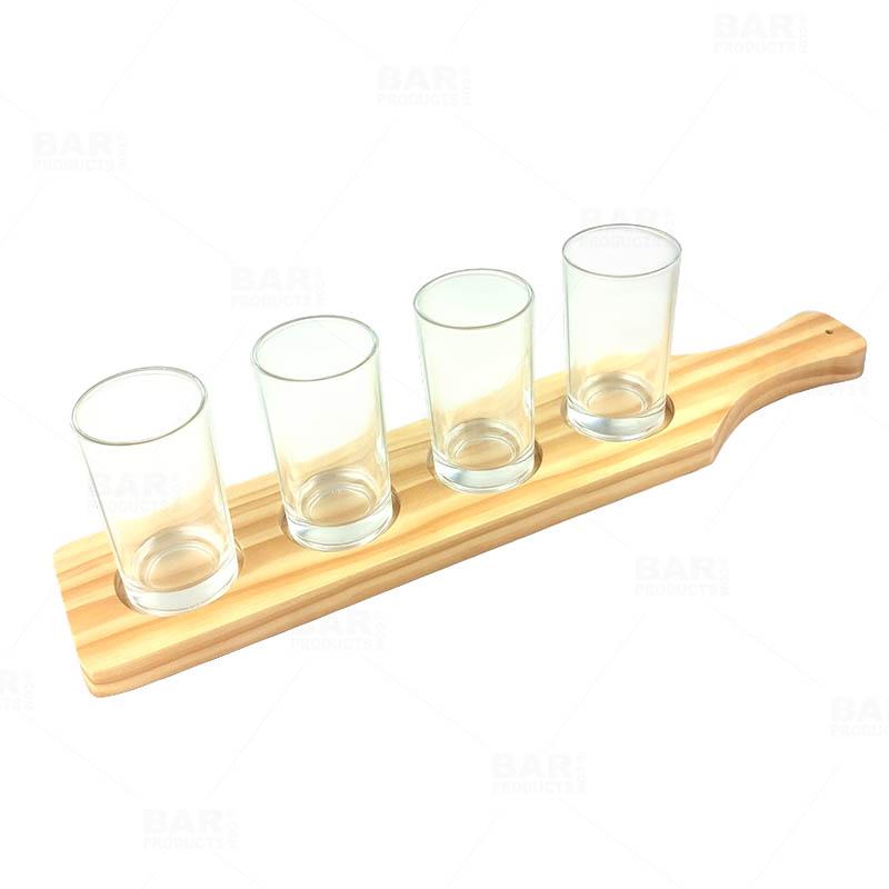 BarConic® Wooden Beer Sampler Paddle - 4 Glass Slots