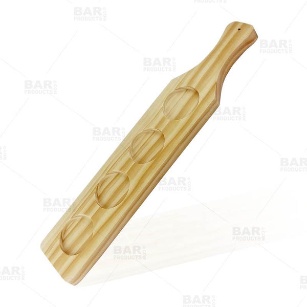 BarConic® Wooden Beer Sampler Paddle - 4 Glass Slots