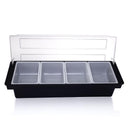 Black Condiment Holder (Fruit Trays) with Ice Compartment - Four 1.5-Pint Inserts