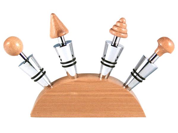 Wine Stopper Set - Blonde Wood