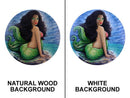 Brunette Mermaid Round Wooden Table Top - Two Sizes Available