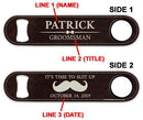 ADD YOUR NAME Speed Bottle Opener - Groomsman Leather Print