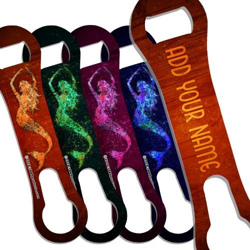 "ADD YOUR NAME" V-ROD® Bottle Opener – Grunge Mermaid – Several Color Options