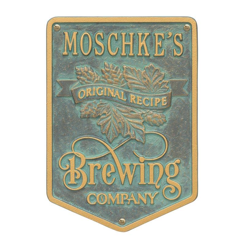 Cast Aluminum Plaque - Brewing Company "Original Recipe" Design - CUSTOMIZABLE