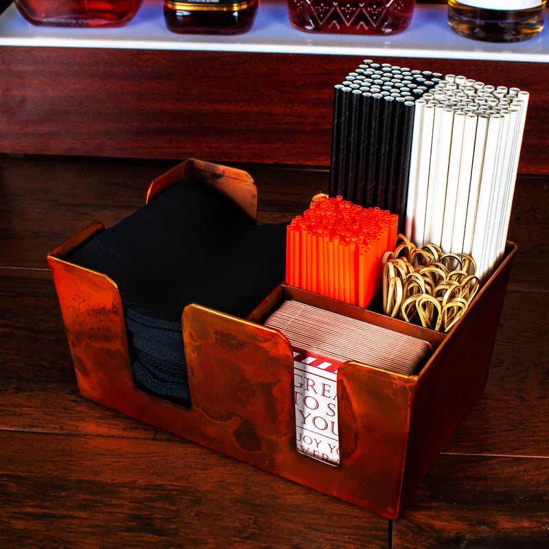 Antique Copper - 6 Compartment Bar Caddy