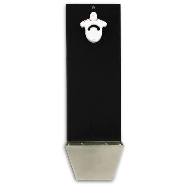 Chalkboard Wall Mounted Bottle Opener with Cap Catcher