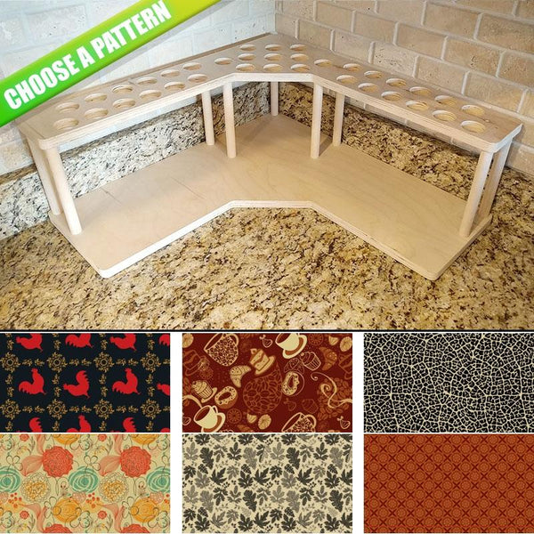 CHOOSE YOUR PATTERN - Counter Caddies™ - Corner Unit w/ K-Cup Holes